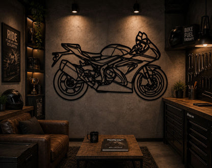 GSX R1000 - Metallsilhouette - Motorrad Wanddeko für Garage & Wohnzimmer - pulverbeschichtet