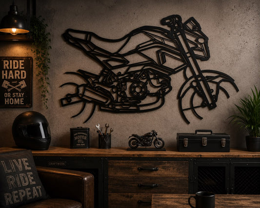 Grom - Metallsilhouette - Motorrad Wanddeko für Garage & Wohnzimmer - pulverbeschichtet