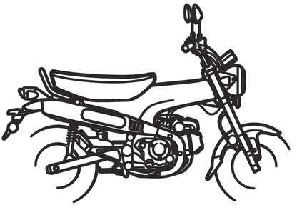 Dax 125 - Metallsilhouette - Motorrad Wanddeko für Garage & Wohnzimmer - pulverbeschichtet