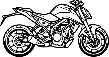 Duke 350 - Metallsilhouette - Motorrad Wanddeko für Garage & Wohnzimmer - pulverbeschichtet
