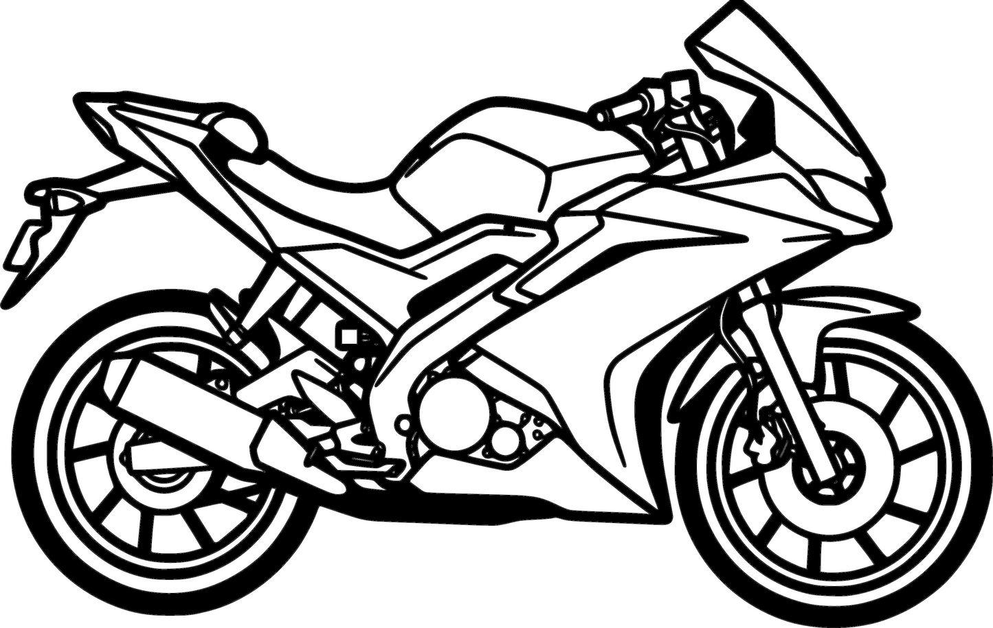 ZX6R - Metallsilhouette - Motorrad Wanddeko für Garage & Wohnzimmer - pulverbeschichtet
