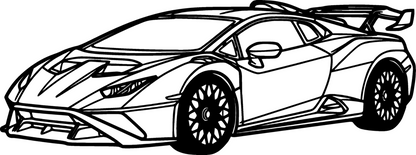 Huracan - Metallsilhouette - Auto Wanddeko für Garage & Wohnzimmer - pulverbeschichtet