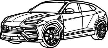 Urus - Metallsilhouette - Auto Wanddeko für Garage & Wohnzimmer - pulverbeschichtet