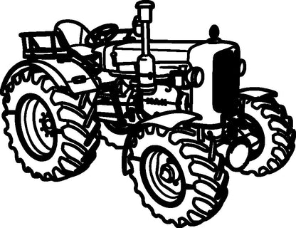 Oldtimer Traktor - Metallsilhouette - Traktor Wanddeko für Garage & Wohnzimmer - pulverbeschichtet