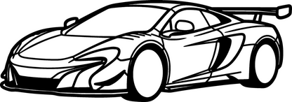 650S ML - Metallsilhouette - Auto Wanddeko für Garage & Wohnzimmer - pulverbeschichtet
