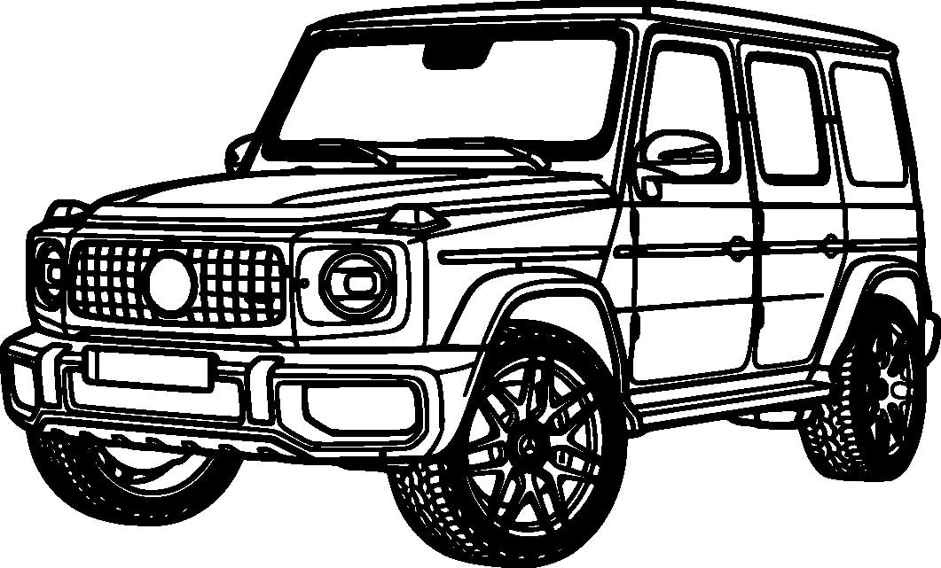 G Klasse - Metallsilhouette - Auto Wanddeko für Garage & Wohnzimmer - pulverbeschichtet