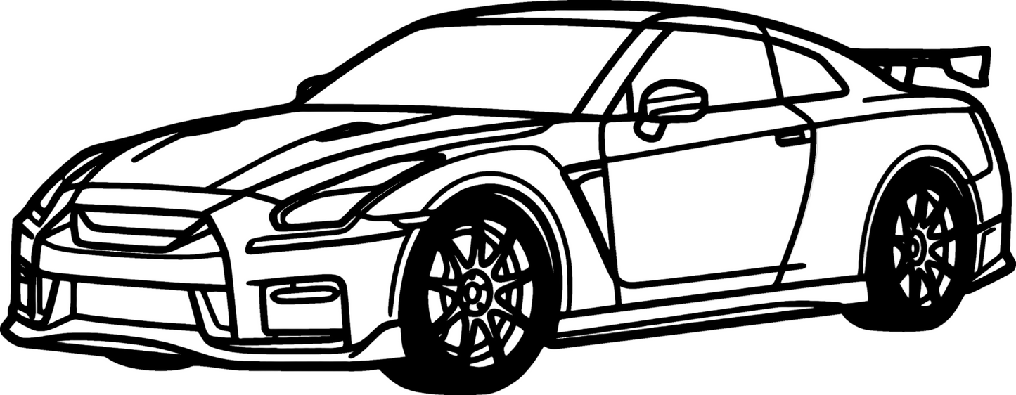 R35 - Metallsilhouette - Auto Wanddeko für Garage & Wohnzimmer - pulverbeschichtet