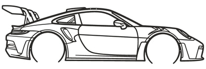 911 (992) GT3 RS - Metallsilhouette - Auto Wanddeko für Garage & Wohnzimmer - pulverbeschichtet