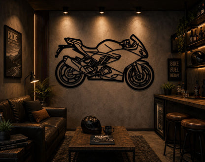 RR 310 - Metallsilhouette - Motorrad Wanddeko für Garage & Wohnzimmer - pulverbeschichtet