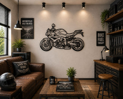 S1000R - Metallsilhouette - Motorrad Wanddeko für Garage & Wohnzimmer - pulverbeschichtet