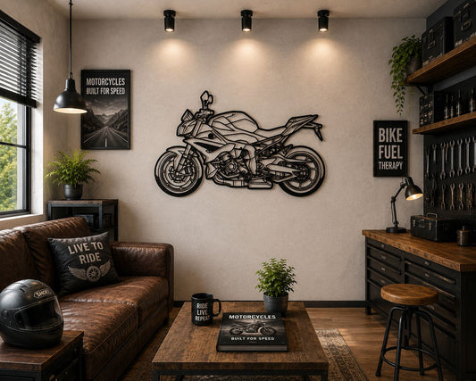 S1000R - Metallsilhouette - Motorrad Wanddeko für Garage & Wohnzimmer - pulverbeschichtet