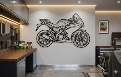 RSV4 - Metallsilhouette - Motorrad Wanddeko für Garage & Wohnzimmer - pulverbeschichtet