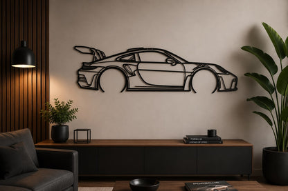 911 (992) GT3 RS - Metallsilhouette - Auto Wanddeko für Garage & Wohnzimmer - pulverbeschichtet