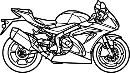GSX R1000 - Metallsilhouette - Motorrad Wanddeko für Garage & Wohnzimmer - pulverbeschichtet
