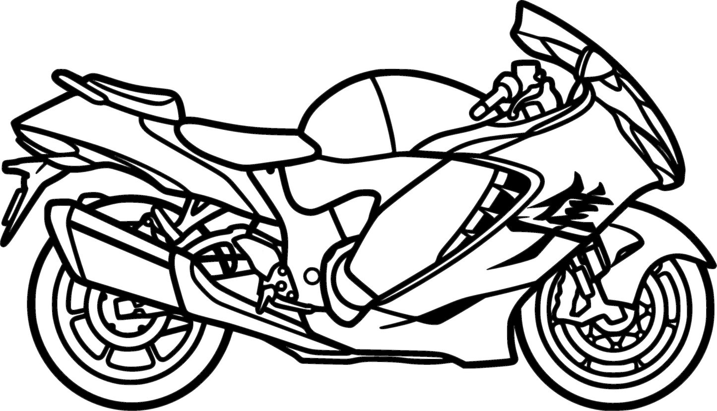 Hayabusa - Metallsilhouette - Motorrad Wanddeko für Garage & Wohnzimmer - pulverbeschichtet
