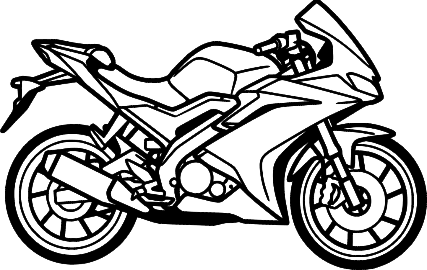 675 - Metallsilhouette - Motorrad Wanddeko für Garage & Wohnzimmer - pulverbeschichtet