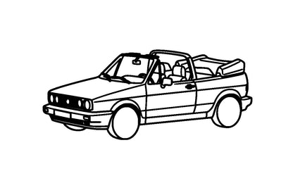 Golf 1 Cabrio - Metallsilhouette - Auto Wanddeko für Garage & Wohnzimmer - pulverbeschichtet