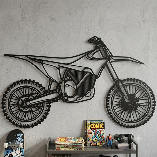 Varg EX - Metallsilhouette - Motorrad Wanddeko für Garage & Wohnzimmer - pulverbeschichtet