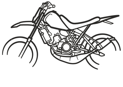DT 50 - Metallsilhouette - Moped Wanddeko für Garage & Wohnzimmer - pulverbeschichtet