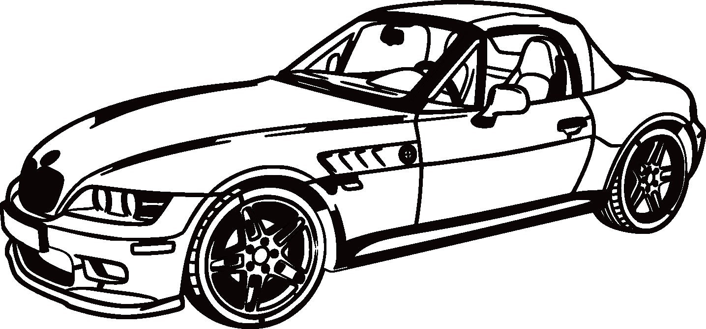 Z3 Cabrio - Metallsilhouette - Auto Wanddeko für Garage & Wohnzimmer - pulverbeschichtet