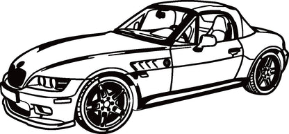 Z3 Cabrio - Metallsilhouette - Auto Wanddeko für Garage & Wohnzimmer - pulverbeschichtet