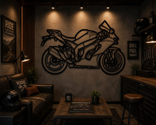 ZX10R - Metallsilhouette - Motorrad Wanddeko für Garage & Wohnzimmer - pulverbeschichtet