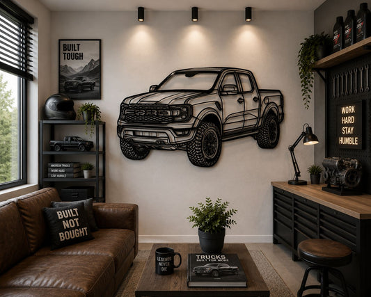 Ranger - Metallsilhouette - Auto Wanddeko für Garage & Wohnzimmer - pulverbeschichtet